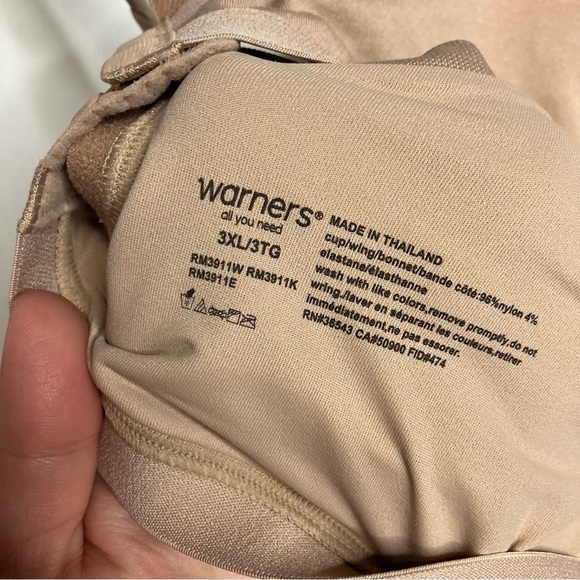 Warners comfort bra wire free tan nude size 3XL - Picture 4 of 4